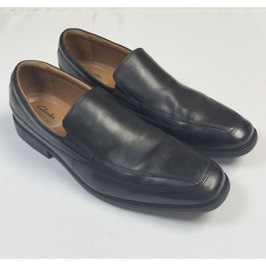 Clarks Tilden Free Dress Loafers Men's Size 13 Wide Black Leather